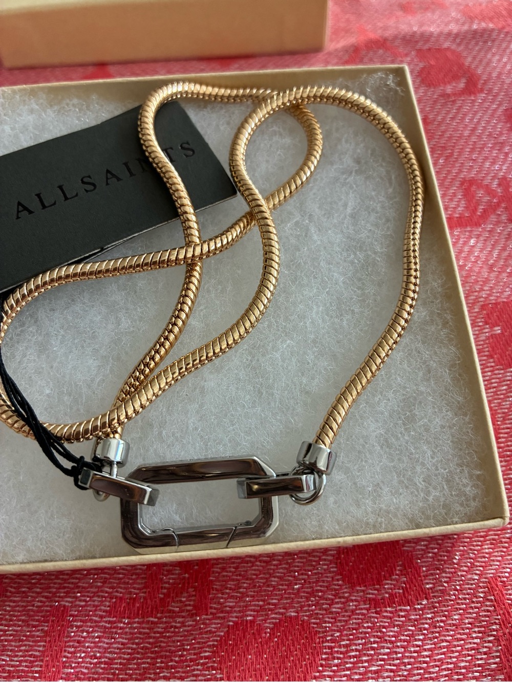 AllSaints Gold and Silver Two-Tone Chain Necklace - Picture 4 of 8